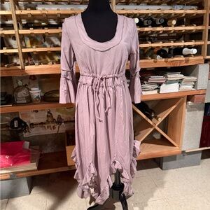 Elegant Mauve Ruffle Dress